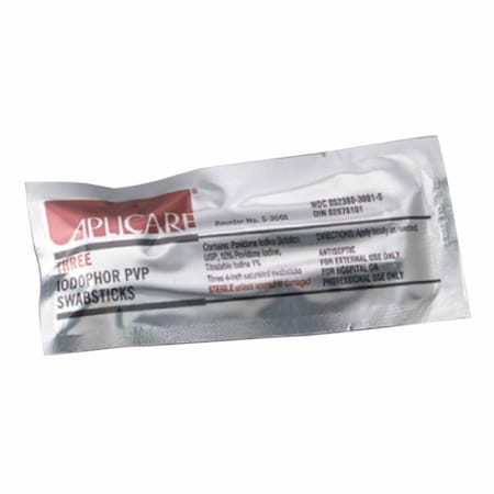Aplicare Impregnated Swabstick 10% Strength Povidone-Iodine Individual Packet Sterile, 3PK 96-7035